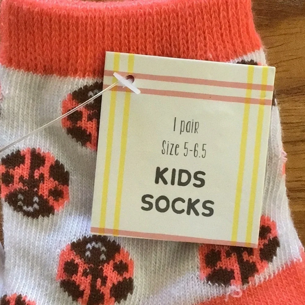 Vibrant Ladybug and Bee Crew Socks for Fun Fashion - NWT